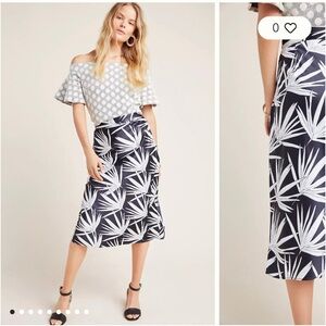 Hutch Black and White Midi Skirt